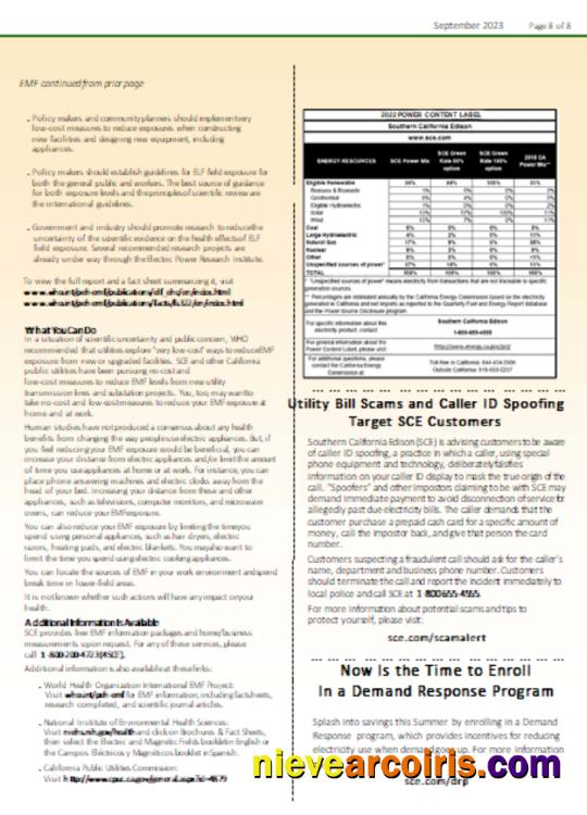 Southern California EDISON utility business bill, page 8